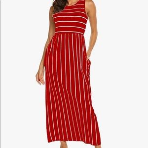 NWT Women's Summer Sleeveless Striped Maxi dress.